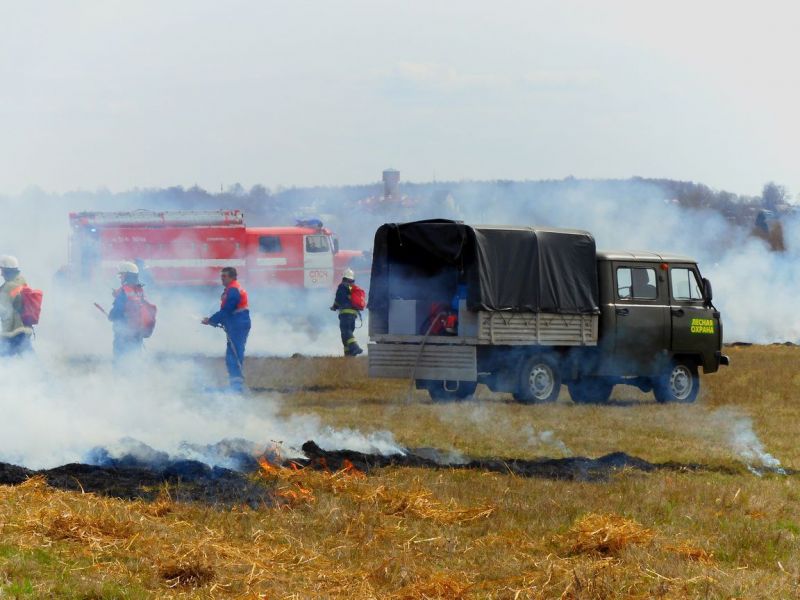 Учебная ликвидация пожара проведена с участием лесопожарной службы Калужской области - фото 1